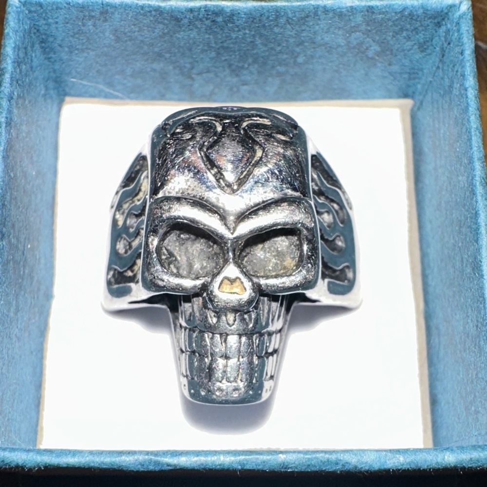 Men’s Stainless Steel Skull Ring - Size 10